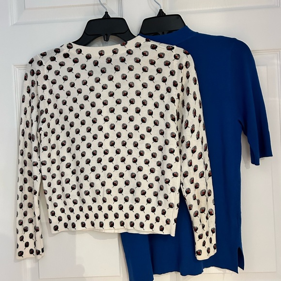 Loft sweaters (2) size XS. Cobalt blue SS and cherries 3/4 sleeves. - Picture 6 of 7